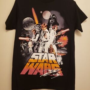 Star Wars SIZE SMALL Black and Orange Short Sleeve Tee